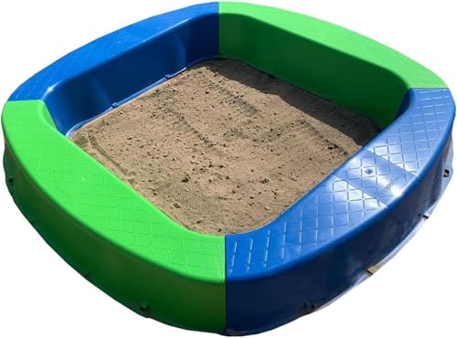 BURI Premium Sandkasten aus Kunststoff 150 x 150 x 20 cm, Grün/Blau, Made in Germany – Robuster Buddelkasten für den Garten, Kinderspielzeug zum Buddeln mit Sand oder Kies, sehr stabil & hochwertig BURI Premium Sandkasten aus Kunststoff 150 x 150 x 20 cm, Grün/Blau, Made in Germany – Robuster Buddelkasten für den Garten, Kinderspielzeug zum Buddeln mit Sand oder Kies, sehr stabil & hochwertig von BURI