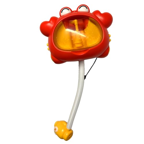 Badewannenspielzeug, Krabbe Badespielzeug Bubble mit Musik, Duschkopf, Badespielzeug Baby ab 1 2 3 4 Jahr, Geschenke fur Jungen und Madchen (Rot) von BURMONG