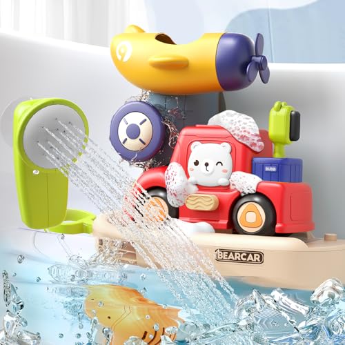 Badewannenspielzeug Set, Wasserspielzeug Kinder mit Kinderdusche und Schaummaschine, Badespielzeug Baby mit Starke Saugnäpfe, Badewannen Spielzeug Geschenk für Jungen Mädchen Geburtstag Badewannenspielzeug Set, Wasserspielzeug Kinder mit Kinderdusche und Schaummaschine, Badespielzeug Baby mit Starke Saugnäpfe, Badewannen Spielzeug Geschenk für Jungen Mädchen Geburtstag von BURMONG