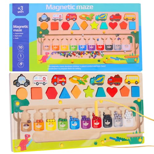 Magnetspiel ab 3 Jahre,3-in-1 Magnetspiel Labyrinth Spielzeug,Montessori Spielzeug Holzspielzeug Zahlen und Farben Lernspielzeug Motorikspielzeug ab 3 4 5 6 Jahre,Geschenk für Kinder Jungen Mädchen Magnetspiel ab 3 Jahre,3-in-1 Magnetspiel Labyrinth Spielzeug,Montessori Spielzeug Holzspielzeug Zahlen und Farben Lernspielzeug Motorikspielzeug ab 3 4 5 6 Jahre,Geschenk für Kinder Jungen Mädchen von BURMONG