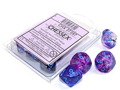 Nebula® Nocturnal™/blue Luminary™ Set of Ten d10s von BURST Spiele GmbH