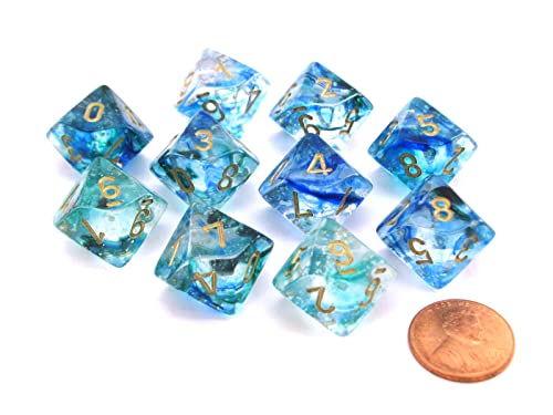 Nebula® Oceanic™/gold Luminary™ Set of Ten d10s von BURST Spiele GmbH