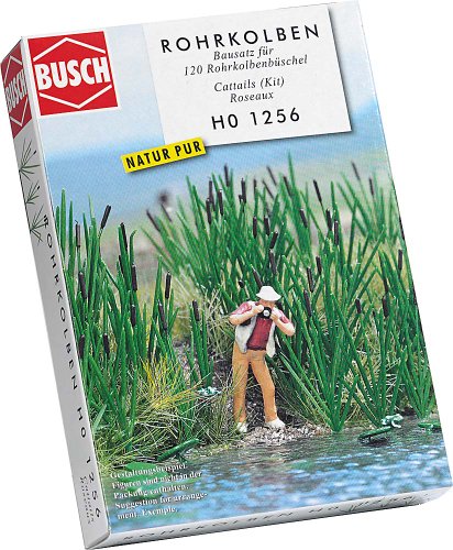 BUSCH 1256 H0 Gräser und Rohrkolben Bausatz, grün von Busch