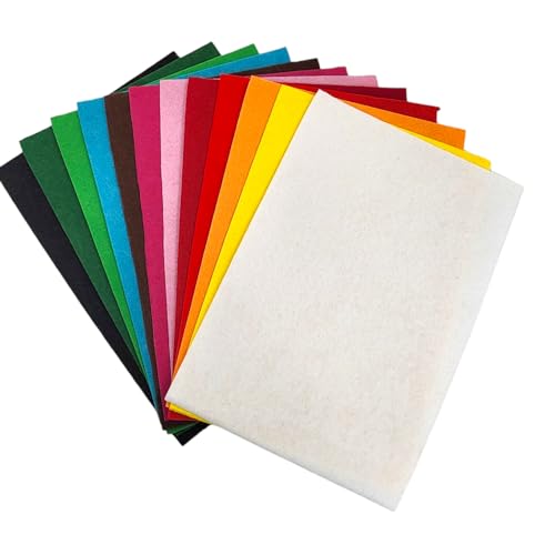 BUSDUGA 486090 Dekorativer Bastelfilz 20x30cm DIN A4-290g/qm - Stärke 1,5-2mm - 12 Bögen - Verschiedene Farbmixe oder pur Farben wählbar (1MIX) von BUSDUGA