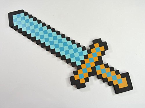 BUSDUGA - Pixelschwert / Schwert aus hartem Schaumstoff , 8 Bit Look (Türkis - 45cm) von BUSDUGA