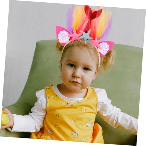 BUTIFULSIC 3 Stück Teiliges Haarband Meerjungfrau Design Glitzerndes Beach Themed Hair Hoop mit Seestern für Mädchen Strandparty Halloween Weihnachten von BUTIFULSIC