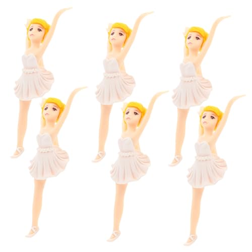 BUTIFULSIC Dekoration 6 Stk Ballerina-Mädchen Kuchenauswahl für Ballettmädchen tanzendes Mädchen Ornament Zubehör für Aquarien entzückende Schlüsselanhänger-Pedanten Kuchendekoration von BUTIFULSIC