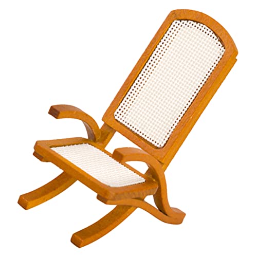 BUTIFULSIC Rattanstuhl aus Mini-Klappstuhl Sonnenstuhl-Spielzeug möbel Strand deko Mini-Schließfächer Retro-Möbel Mini-Liegestuhl Mini-Ornament Jahrgang Kommode von BUTIFULSIC