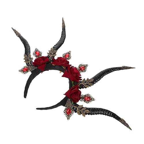 BUTIFULSIC Teufelshorn Haarreif Antilope Hörner Kopfschmuck Halloween Party Stirnband Unisex Universalgröße Handgefertigt Cosplay Kostüm Zubehör für Festliche Anlässe von BUTIFULSIC