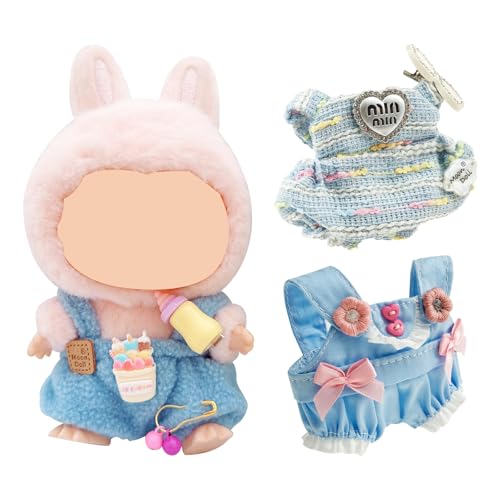3 PCs Kleidung für 17 cm Puppen entzückende Puppenkleidung süße Kleidung für 17 cm Plüschspielzeug einfach zu tragen Sammlerfans Outfit(hellblau) von BUTORY