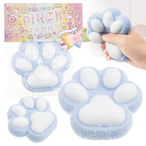 3 StüCk Cat Paw Squishy Squeeze Toy, Taba Katzenpfoten Fufu Squishy FüR Stressabbau, SüßE Katzenpfoten Quetschspielzeuge FüR Adhs Angst Abbauen (Baby blau) von BUTORY