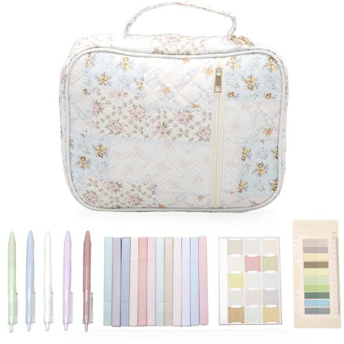 Blumen- oder Bogenknotenstil -Buch Cover -Hülle mit Griff mit großer Kapazitätsabteilungsstock -Tragetaste für Bibliotheksstudienzimmerreisen(1,Dekor) von BUTORY