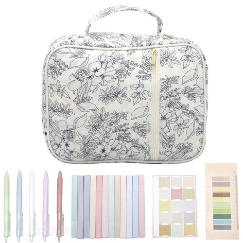 Blumen- oder Bogenknotenstil -Buch Cover -Hülle mit Griff mit großer Kapazitätsabteilungsstock -Tragetaste für Bibliotheksstudienzimmerreisen(1,schwarz) von BUTORY