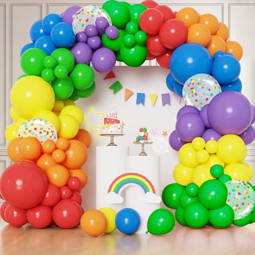 Der 96pcs Luftballons Arch Garland Kit wiederverwendbare farbenfrohe Luftballons Set DIY Latex Geburtstagsfeier Balloons Set verschiedene Hintergrund -Kombination Ballon Party Requent von BUTORY
