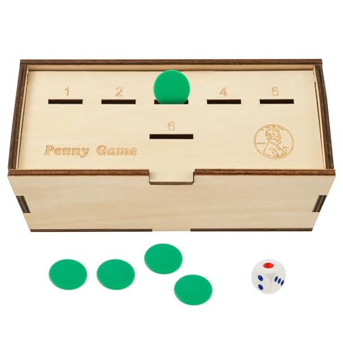 Holzwürfel Penny -Spiel für mindestens 2 Spieler Mehrzweck lustigen Penny Drop Wood Box für Party Picknick Geburtstagsbar Holzwürfel Penny -Spiel für mindestens 2 Spieler Mehrzweck lustigen Penny Drop Wood Box für Party Picknick Geburtstagsbar von BUTORY