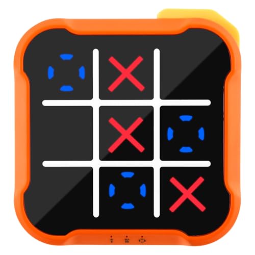 Tic Tac Toe Bolt Game 4-In-1 Handheld Spielkonsole Toe Spiel Klassisches Lernspielzeug Puzzlespielkonsole Tragbare Reisespiele Portable Fidget Toy Board Games for Kids and Adults (orange) von BUTORY