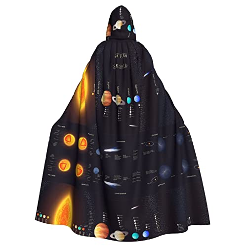 BUULOO Kapuzen-Sonnensystem Jupiter Saturn Robe Cloak Erwachsene Leichter Mantel Umhang Set für Halloween Cosplay Kostüme Party Dekoration Umhang von BUULOO