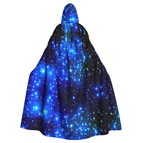 BUULOO Kapuzenmantel mit blauen leuchtenden Sternen, leichter Umhang für Erwachsene, für Halloween, Cosplay, Kostüme, Party-Dekoration, Umhang von BUULOO