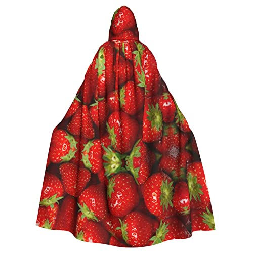 BUULOO Roter Robe mit Kapuze und Erdbeere, für Erwachsene, leicht, für Halloween, Cosplay, Kostüme, Party-Dekoration, Umhang von BUULOO