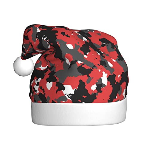 BUULOO Weihnachten, bedruckte Camouflage-Weihnachtsmannmütze, Urlaubszubehör für Erwachsene, Urlaub, Weihnachten, Motto-Party, bequeme Weihnachtsmannmütze. von BUULOO