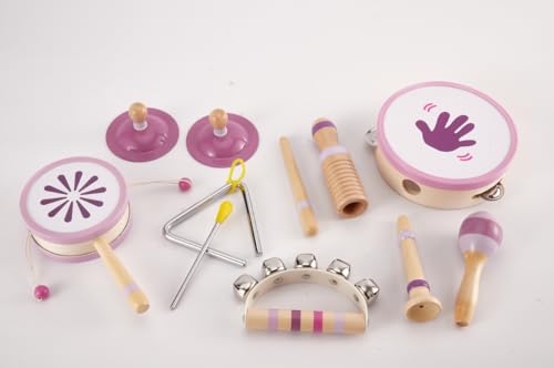 BUYGER Kinder Musikinstrumente aus Holz mit Tamburin, Rassel, Becken, Handglocke, Babymusik Lernspielzeug für 1 2 3 Jahre BUYGER Kinder Musikinstrumente aus Holz mit Tamburin, Rassel, Becken, Handglocke, Babymusik Lernspielzeug für 1 2 3 Jahre von BUYGER
