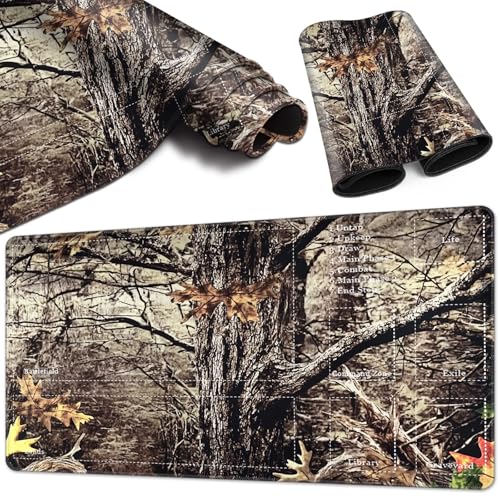 Magic Card Game Playmat 61 x 35,6 cm, genähte Kanten, TCG-Spielmatte mit Zonen, rutschfeste Gummi-Rückseite, Sammelkartenspiel, Brettspiel-Matte, Camouflage-Baum Magic Card Game Playmat 61 x 35,6 cm, genähte Kanten, TCG-Spielmatte mit Zonen, rutschfeste Gummi-Rückseite, Sammelkartenspiel, Brettspiel-Matte, Camouflage-Baum von BVCLKJPOI