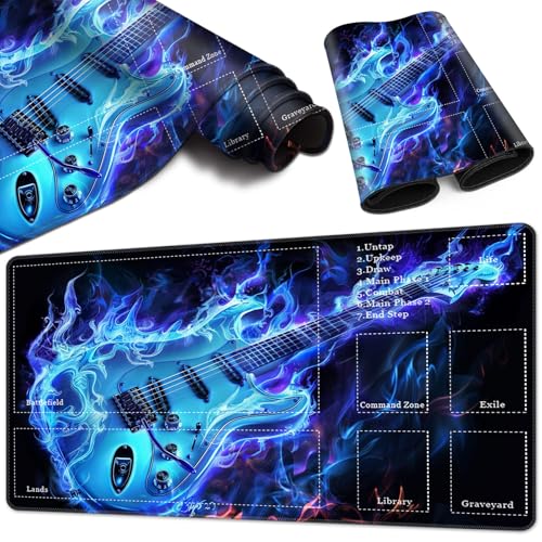 Magic Card Game Playmat 61 x 35,6 cm, genähte Kanten, TCG Spielmatte mit Zonen, rutschfeste Gummi-Rückseite, Sammelkartenspiel, Brettspielmatte, Gitarre Magic Card Game Playmat 61 x 35,6 cm, genähte Kanten, TCG Spielmatte mit Zonen, rutschfeste Gummi-Rückseite, Sammelkartenspiel, Brettspielmatte, Gitarre von BVCLKJPOI