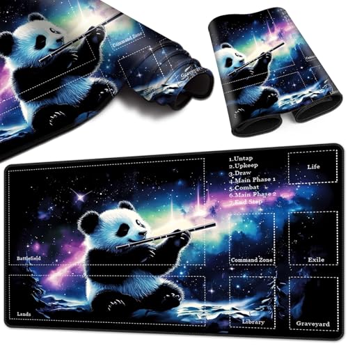 Magic Card Game Playmat 61 x 35,6 cm, genähte Kanten, TCG-Spielmatte mit Zonen, rutschfeste Gummi-Rückseite, Sammelkartenspiel, Brettspielmatte, Panda Magic Card Game Playmat 61 x 35,6 cm, genähte Kanten, TCG-Spielmatte mit Zonen, rutschfeste Gummi-Rückseite, Sammelkartenspiel, Brettspielmatte, Panda von BVCLKJPOI