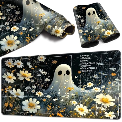 Magic Card Game Playmat 61 x 35,6 cm, genähter Rand, TCG-Spielmatte mit Zonen, rutschfeste Gummi-Rückseite, Sammelkartenspiel, Brettspiel-Matte, Blumengeist Magic Card Game Playmat 61 x 35,6 cm, genähter Rand, TCG-Spielmatte mit Zonen, rutschfeste Gummi-Rückseite, Sammelkartenspiel, Brettspiel-Matte, Blumengeist von BVCLKJPOI