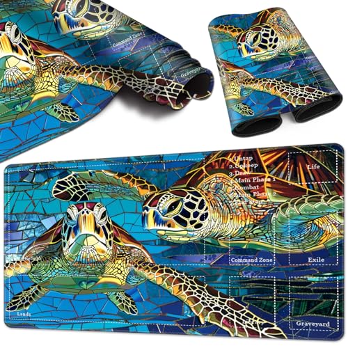 Magic Card Game Playmat 61 x 35,6 cm, genähter Rand, TCG-Spielmatte mit Zonen, rutschfeste Gummi-Rückseite, Sammelkartenspiel, Brettspiel-Matte, Holzmaserung, Schildkröte Magic Card Game Playmat 61 x 35,6 cm, genähter Rand, TCG-Spielmatte mit Zonen, rutschfeste Gummi-Rückseite, Sammelkartenspiel, Brettspiel-Matte, Holzmaserung, Schildkröte von BVCLKJPOI