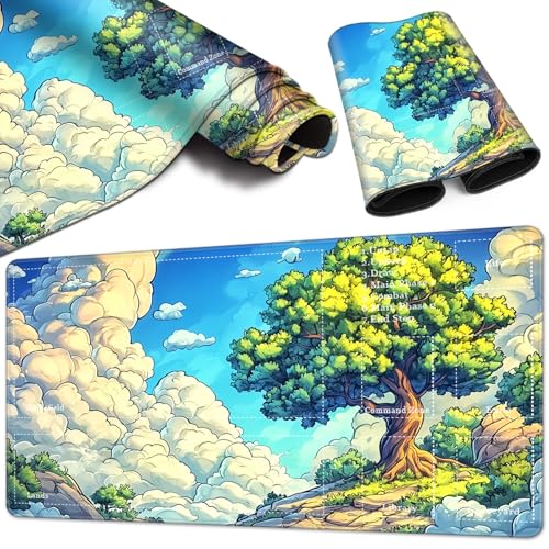 Magic Card Game Playmat 61 x 35,6 cm, genähter Rand, TCG-Spielmatte mit Zonen, rutschfeste Gummi-Rückseite, Sammelkartenspiel, Brettspiel-Matte, grüner Baum Magic Card Game Playmat 61 x 35,6 cm, genähter Rand, TCG-Spielmatte mit Zonen, rutschfeste Gummi-Rückseite, Sammelkartenspiel, Brettspiel-Matte, grüner Baum von BVCLKJPOI