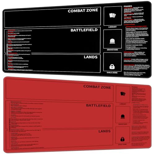 Newcomer Spielmatte mit Zonen, 61 x 35,6 cm, Magic The Gathering Rookie für MTG-Spieler, Lernzubehör, Kartenmatte, glatte Oberfläche, rutschfeste Gummiunterseite, Commander Playmat für TCG, Rot Newcomer Spielmatte mit Zonen, 61 x 35,6 cm, Magic The Gathering Rookie für MTG-Spieler, Lernzubehör, Kartenmatte, glatte Oberfläche, rutschfeste Gummiunterseite, Commander Playmat für TCG, Rot von BVCLKJPOI