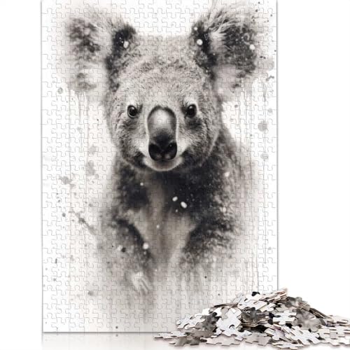 1000 Teile „Koala Beauty“ mit schwarzer Tinte für Erwachsene, schwieriges Puzzle aus Papier für Erwachsene, Geschenke für Heiligabend, 1000 Teile (38 x 26 cm) von BVGVFHT