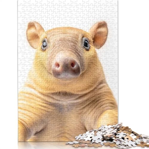 1000 Teile Puzzle „EIN Gürteltier Macht EIN Selfie“ für Erwachsene, Papierpuzzle, Puzzle, Lernspiel, Herausforderungsspielzeug (38 x 26 cm) von BVGVFHT