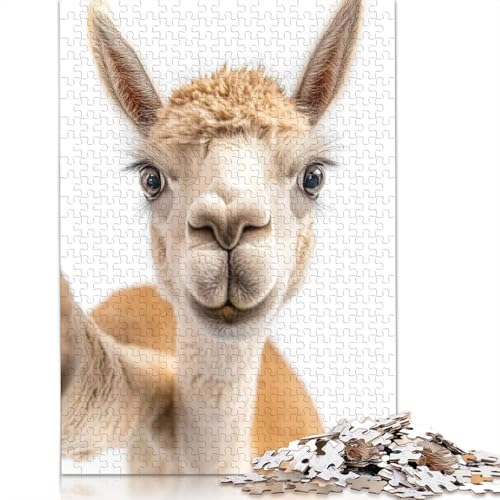 1000 Teile: EIN lustiges Alpaka Macht EIN Selfie, Papierpuzzles für Erwachsene und Jugendliche ab 12 Jahren, 1000 Teile (38 x 26 cm) von BVGVFHT