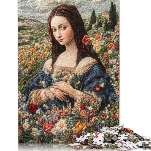 1000-teiliges Besticktes Mona Lisa-Puzzle für Erwachsene, Puzzle für Erwachsene und Jugendliche ab 12 Jahren, 1000 Teile (75 x 50 cm) < von BVGVFHT