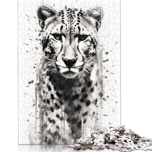 1000-teiliges Geparden-Dschungel-Eleganz-Puzzle für Erwachsene, Puzzle für Erwachsene, Alter 14+, 1000 Teile (38 x 26 cm) von BVGVFHT