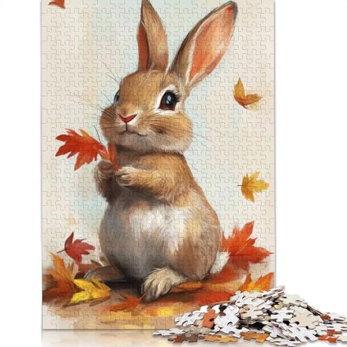 1000-teiliges Herbstwald-Kaninchen-Puzzle für Erwachsene, Puzzle, Erwachsenen-Puzzle, Heimdekoration, Puzzle-Spielzeug, 1000 Stück (75 x 50 cm) von BVGVFHT