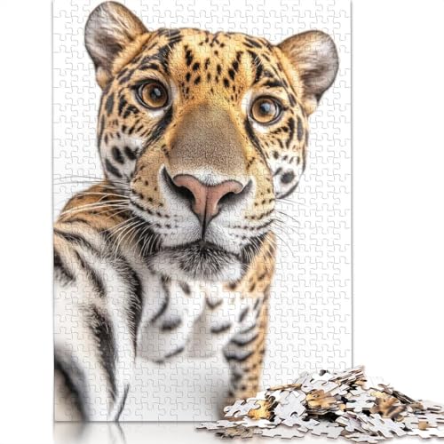1000-teiliges Jaguar-Selfie für Erwachsene, schwieriges Puzzle aus Papier für Erwachsene, 1000 Teile (38 x 26 cm) von BVGVFHT