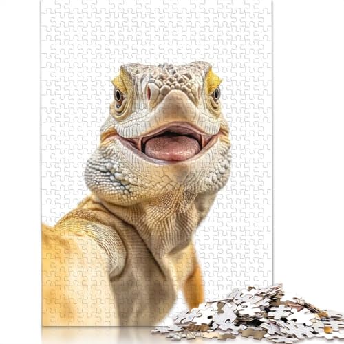 1000-teiliges Leguan-Selfie-Puzzle für Erwachsene, Papierpuzzles, Puzzles für Erwachsene, Lernspiel, Herausforderungsspielzeug, 1000 Stück (75 x 50 cm) von BVGVFHT