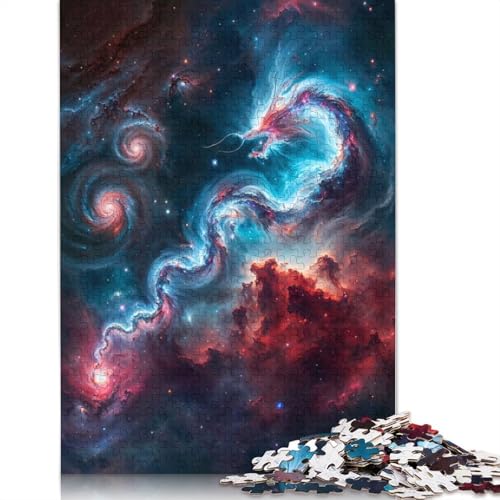 1000-teiliges Nebula Dragon Wyrm Art Puzzle für Erwachsene und Jugendliche, Lernspielzeug aus Papier, 1000 Teile (38 x 26 cm) von BVGVFHT