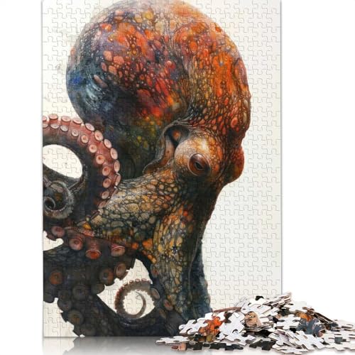 1000-teiliges Oktopus-Profil-Kunst-Puzzle für Erwachsene und Teenager. Puzzle für Familienspaß und Spieleabende. 1000 Teile (38 x 26 cm) von BVGVFHT