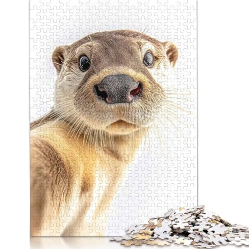 1000-teiliges Otter-Selfie-Puzzle für Erwachsene, Puzzles, Lernspielzeug, 1000 Stück (38 x 26 cm) von BVGVFHT