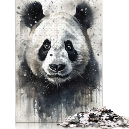 1000-teiliges Panda Beauty-Papierpuzzle mit schwarzer Tinte, Papierpuzzles für Erwachsene und Jugendliche ab 12 Jahren, 1000 Teile (38 x 26 cm) von BVGVFHT