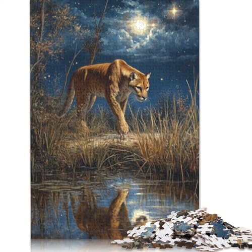 1000-teiliges Papierpuzzle „Cougar by The Water“, Papierpuzzle für Erwachsene und Jugendliche ab 12 Jahren, 1000 Teile (38 x 26 cm) von BVGVFHT