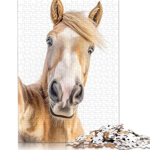 1000-teiliges Pferde-Selfie-Puzzle für Erwachsene, Puzzle für Erwachsene und Jugendliche ab 12 Jahren, 1000 Teile (75 x 50 cm) < von BVGVFHT