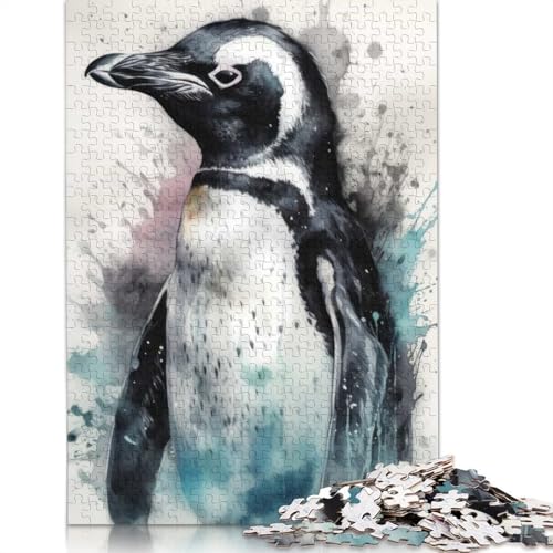 1000-teiliges Pinguin-Schönheits-Puzzle mit schwarzer Tinte für Erwachsene, Puzzle für Erwachsene und Jugendliche ab 12 Jahren, 1000 Teile (75 x 50 cm) < von BVGVFHT