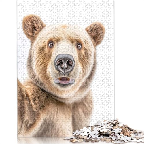 1000-teiliges Puzzle „EIN Bär Macht EIN Selfie“ für Erwachsene und Teenager, Lernspielzeug aus Papier, 1000 Teile (75 x 50 cm) von BVGVFHT
