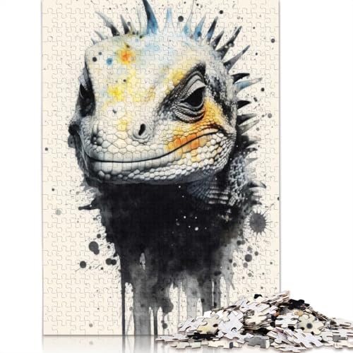 1000-teiliges Puzzle „Eidechse, Wilde Majestät“ für Erwachsene und Teenager, Papierpuzzle, 1000 Teile (38 x 26 cm) von BVGVFHT
