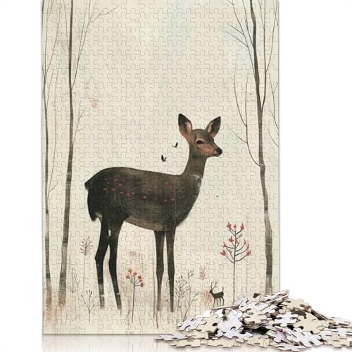 1000-teiliges Puzzle „Hirsch in den Papieren“ für Erwachsene, Papierpuzzle für Erwachsene, für Familienspaß und Spieleabend, 1000 Teile (75 x 50 cm) von BVGVFHT